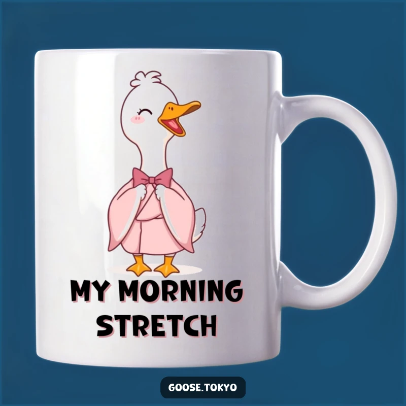 Funny Goose Kimono Bow Mug - Elegant Pink Design, Perfect Humorous Gift