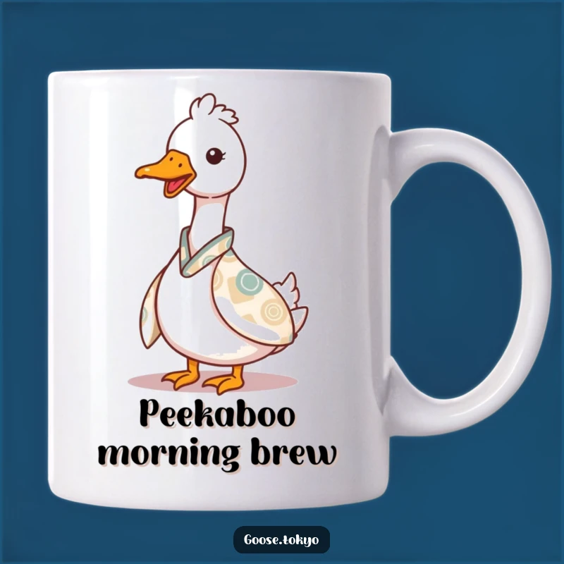 Funny Goose Kimono Mug: Peeking Charm - Perfect Gift Idea!
