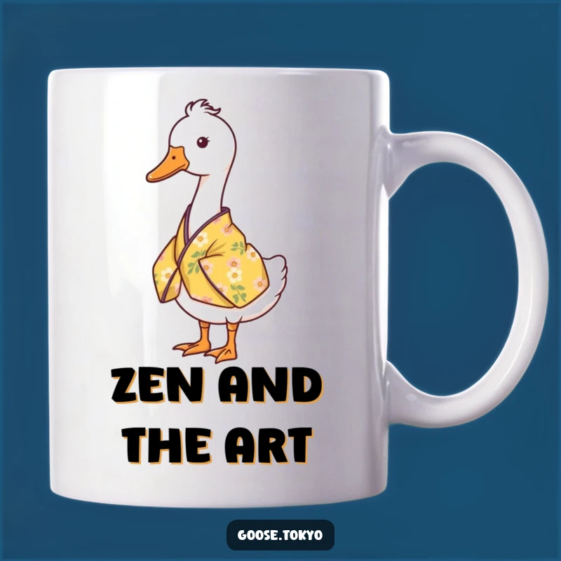 Funny Goose Kimono Mug - Serene Yellow Floral, Calm Gift