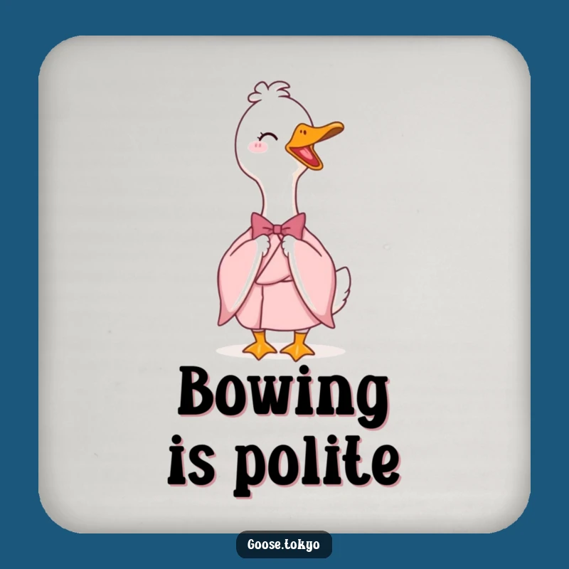 Funny Goose Kimono Coaster - Protect Surfaces with Pink Elegant Humor