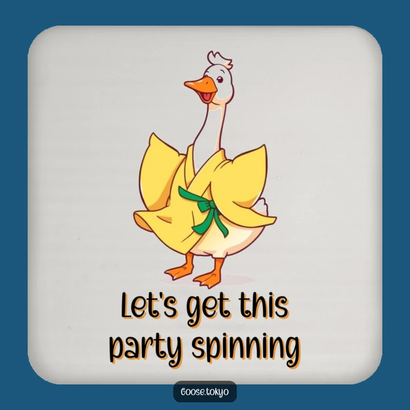 Funny Goose Coaster: Yellow Kimono Twirl Protection - Gift!