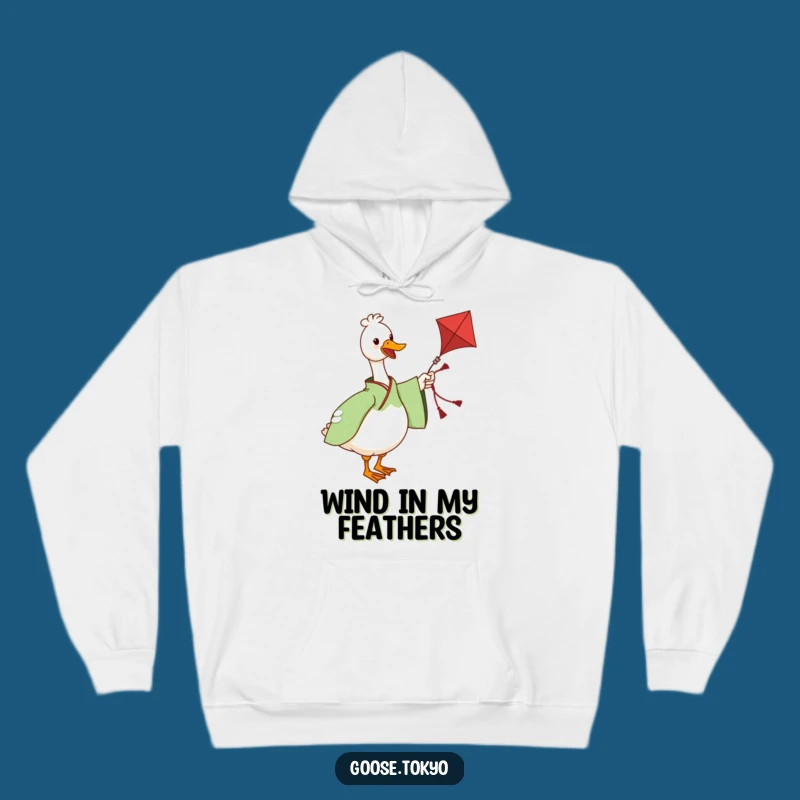 Funny Goose Kite Hoodie - Cozy Green Kimono Comfort, Playful Humorous Gift