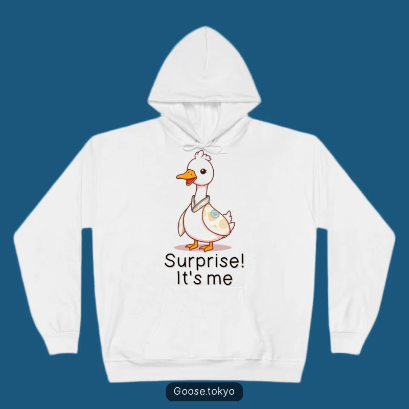 Cozy Funny Goose Hoodie: Peeking Kimono Design - Warm Gift!