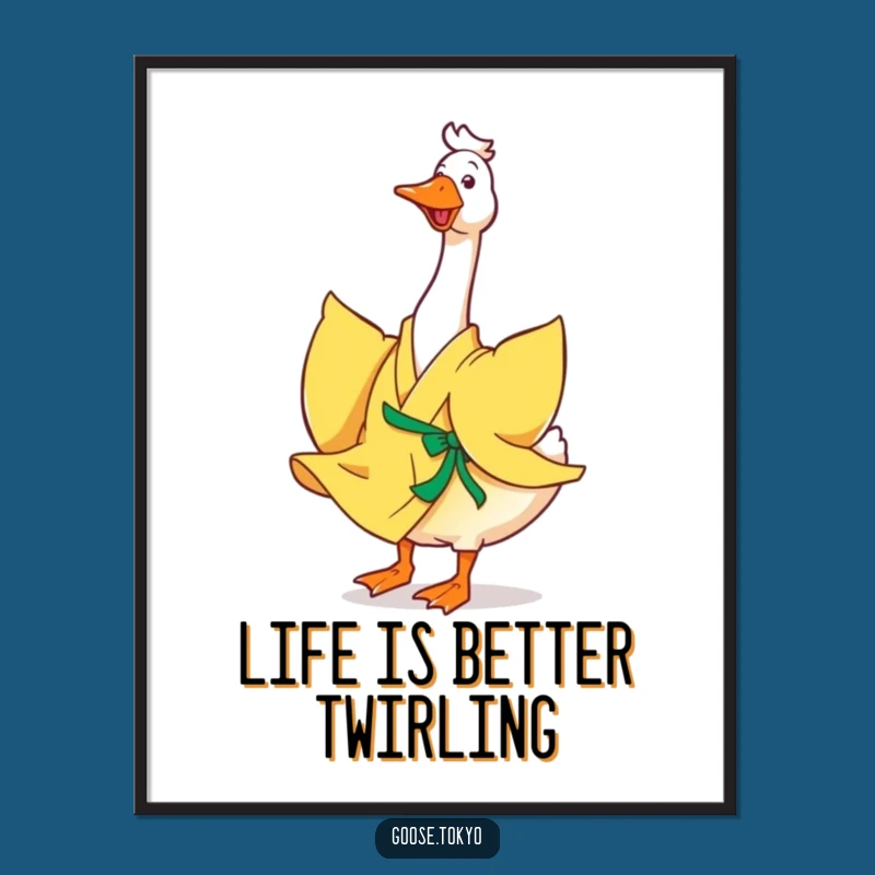Free Printable Wall Art: Goose's Joyful Twirl Humorous Downloadable Decor