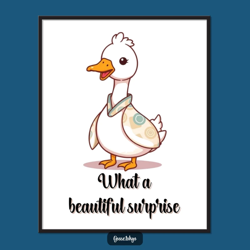 Free Printable Wall Art: Goose's Playful Peek Humorous Downloadable Decor