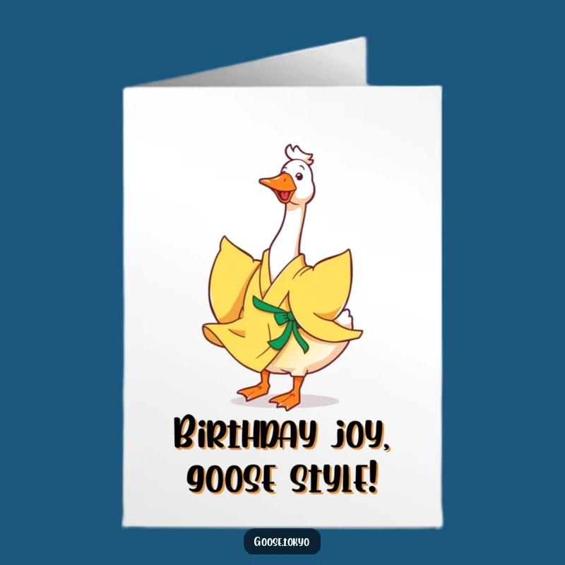Free Printable Birthday Card: Joyful Goose Twirl Funny & Vibrant Downloadable Gift