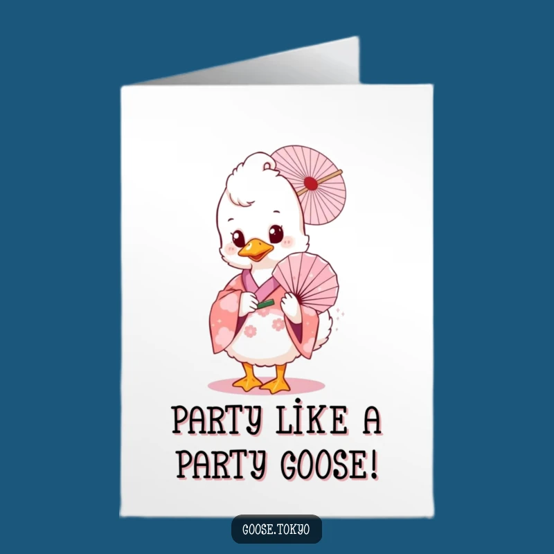 Free Printable Birthday Card: Goose's Fan Dance Funny & Chic Downloadable Gift