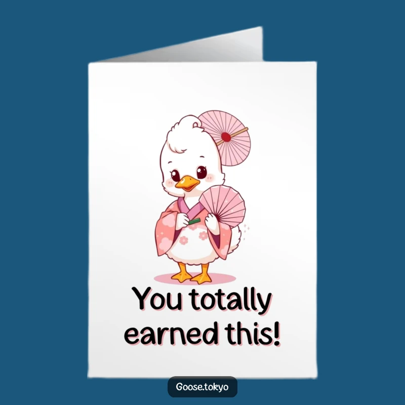Free Printable Congrats Card: Goose's Fan Flair Funny & Elegant Downloadable