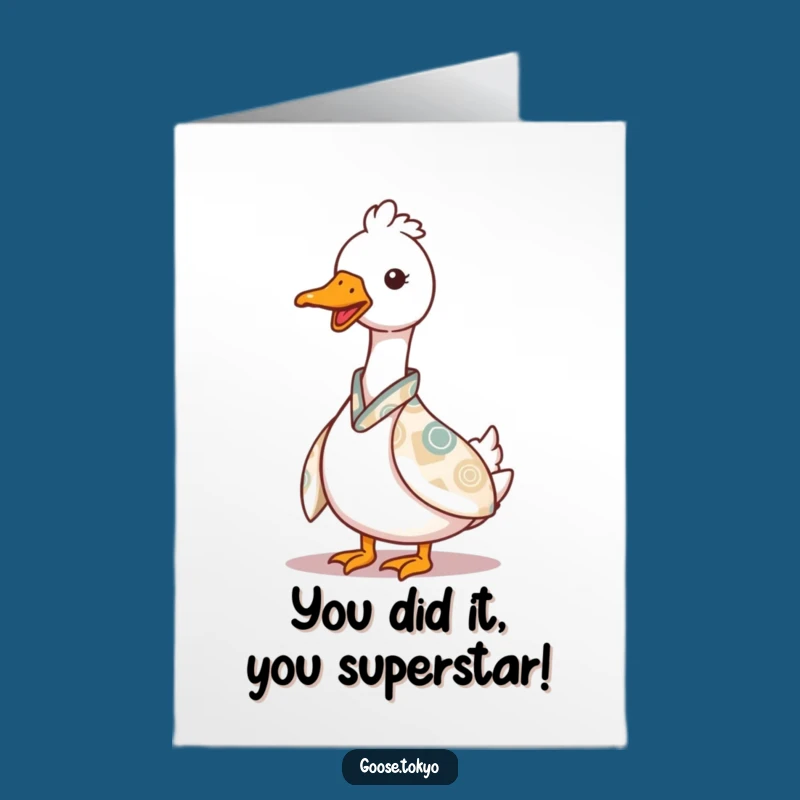 Free Printable Congrats Card: Goose's Playful Peek Funny & Charming Downloadable