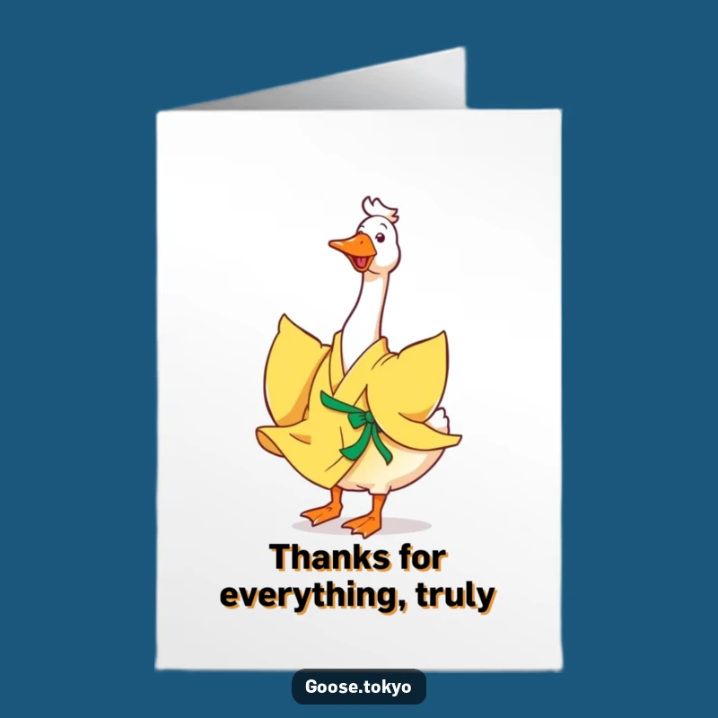 Free Printable Thank You Card: Goose's Happy Twirl Funny Downloadable