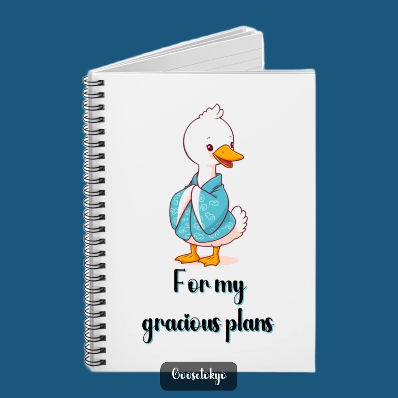 Funny Goose Notebook: Blue Kimono Bow Journal - Creative Gift!