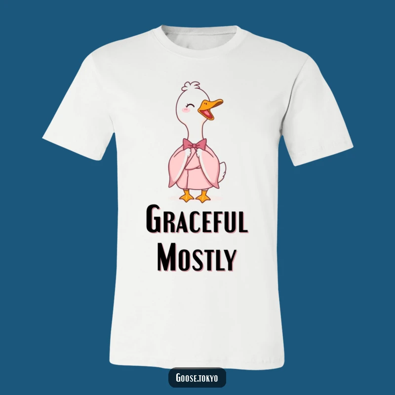 Funny Pink Kimono Goose T-Shirt - Elegant Bowing Design, Hilarious Gift