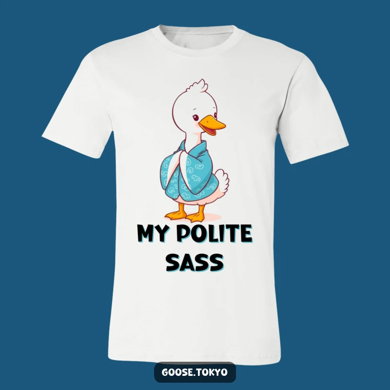 Funny Goose Kimono T-Shirt: Cute Bowing Blue Bird Tee - Great Gift!